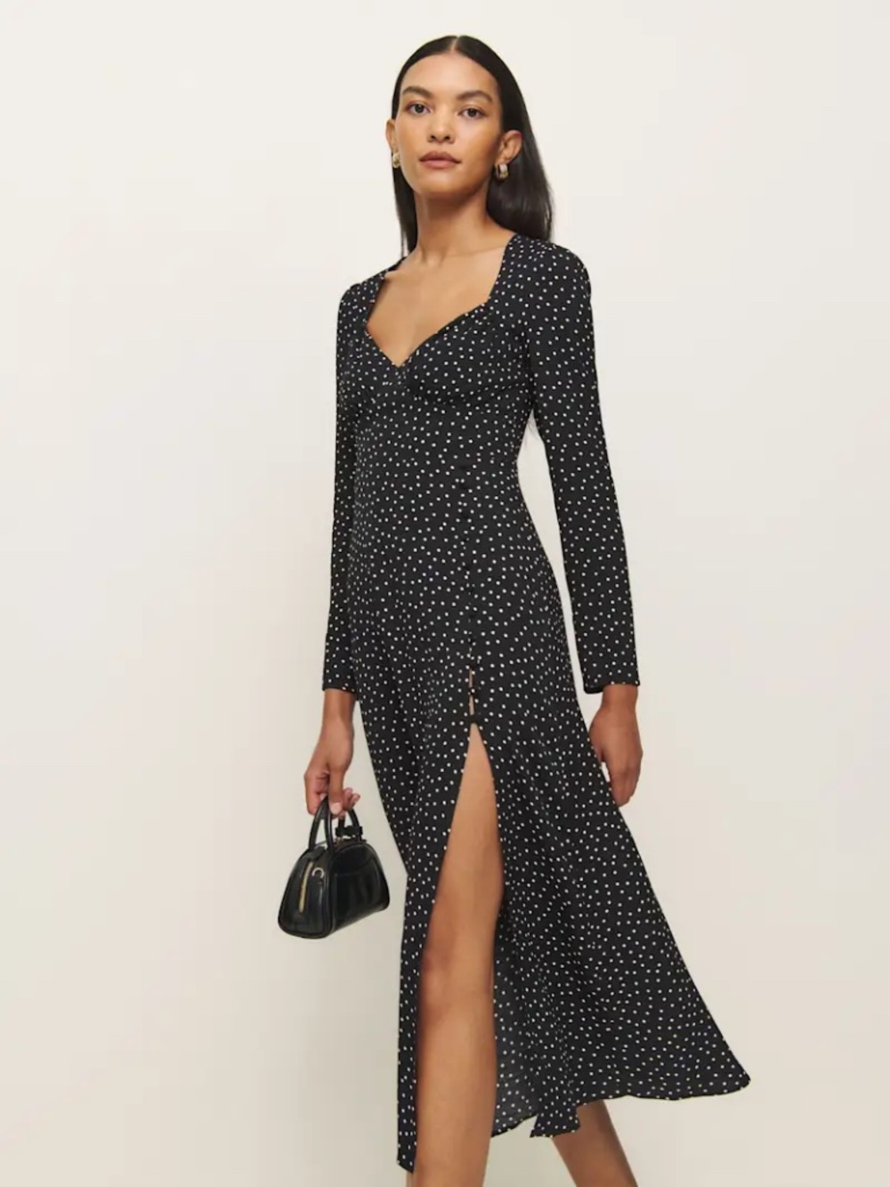 Reformation Elwen Dress Black - Size 2